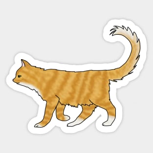 Fluffy orange cat Sticker